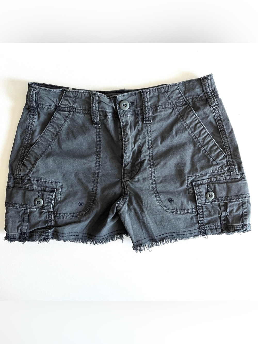 American Eagle 90s boyfriend short 00 cargo black poplin cotton stretch pockets